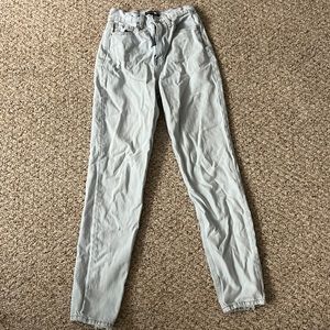 High waisted light wash mom jeans fashion nova